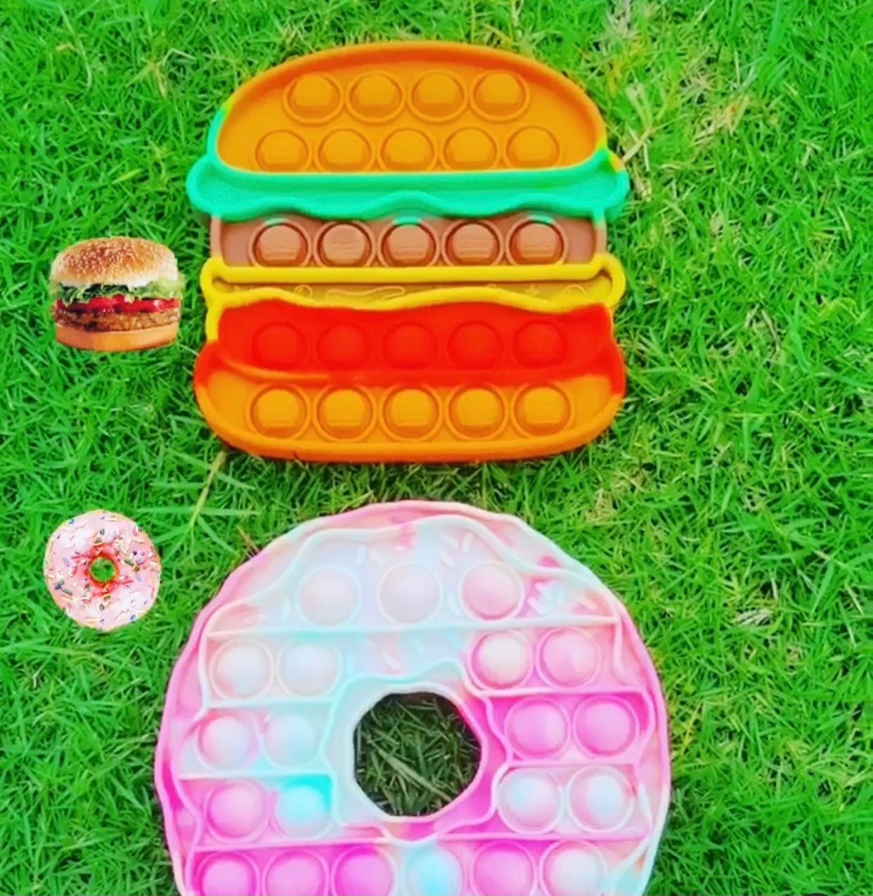 Jumbo Push Pop Fidget Sensory -Hamburger & Donut collection