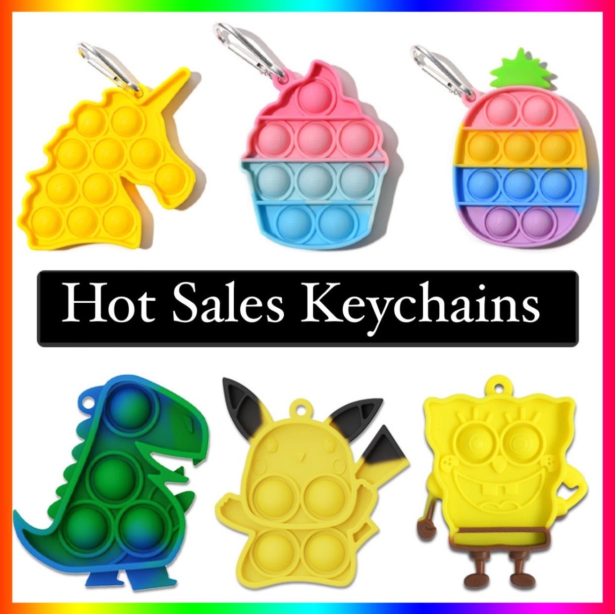 Beautiful Push Pop Fidget Sensory Toy- Hot Sales Keychain - Image 3