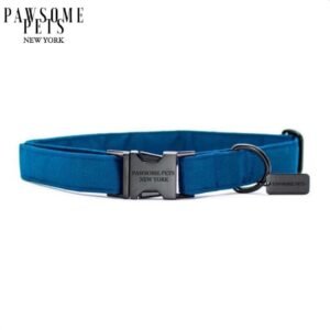 SMALL SIZE DOG & CAT COLLAR - BLUE VELVET