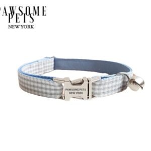 SMALL SIZE DOG & CAT COLLAR - CHARCOAL GREY STRIPE