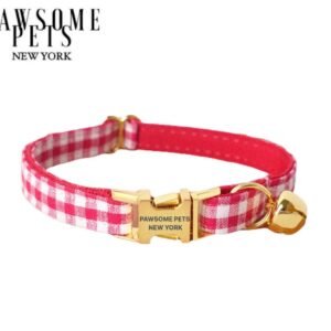 SMALL SIZE DOG & CAT COLLAR - FRENCH VERMILION STRIPE