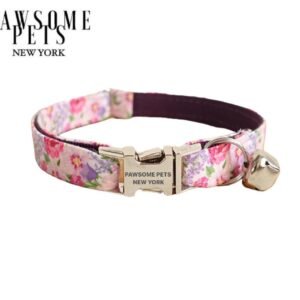 SMALL SIZE DOG & CAT COLLAR - FLOWERS WONDERLAND