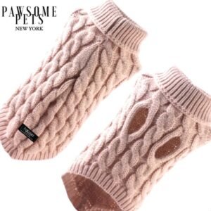 (EXTRA WARM) DOG AND CAT CABLE KNIT SWEATER - BEIGE