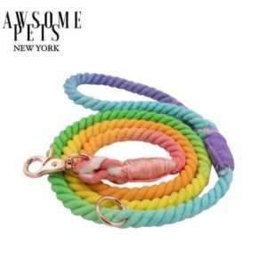 ROPE LEASH - PASTEL RAINBOW