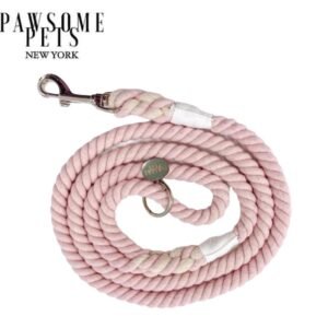 ROPE LEASH - SILVER PINK