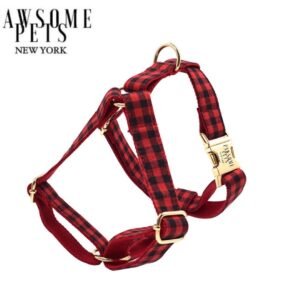 STEP IN HARNESS - RED BLACK STRIPE