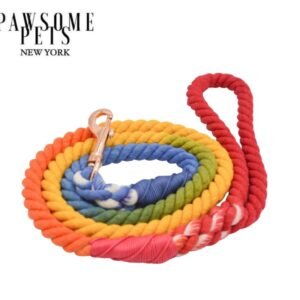 ROPE LEASH - DARK RAINBOW