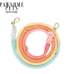 HANDS FREE DOG ROPE LEASH - CLASSIC RAINBOW