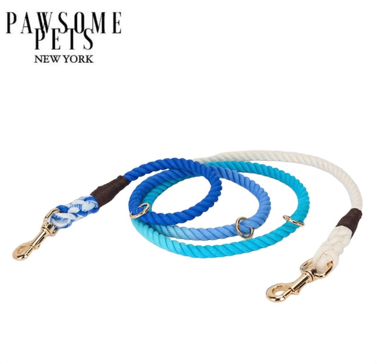 HANDS FREE DOG ROPE LEASH - OMBRE LIGHT BLUE