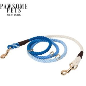 HANDS FREE DOG ROPE LEASH - OMBRE DARK BLUE
