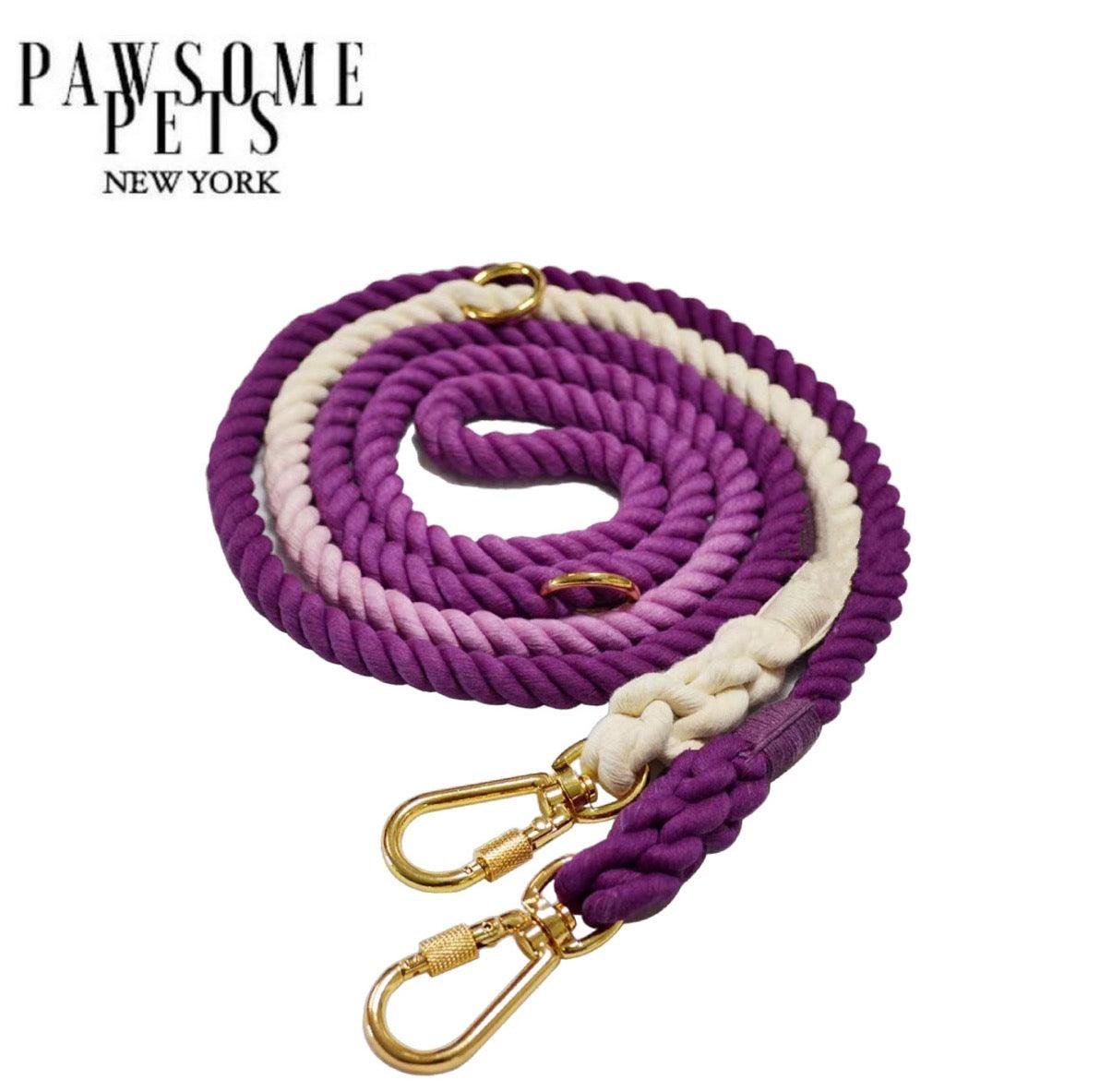 HANDS FREE DOG ROPE LEASH - OMBRE PURPLE