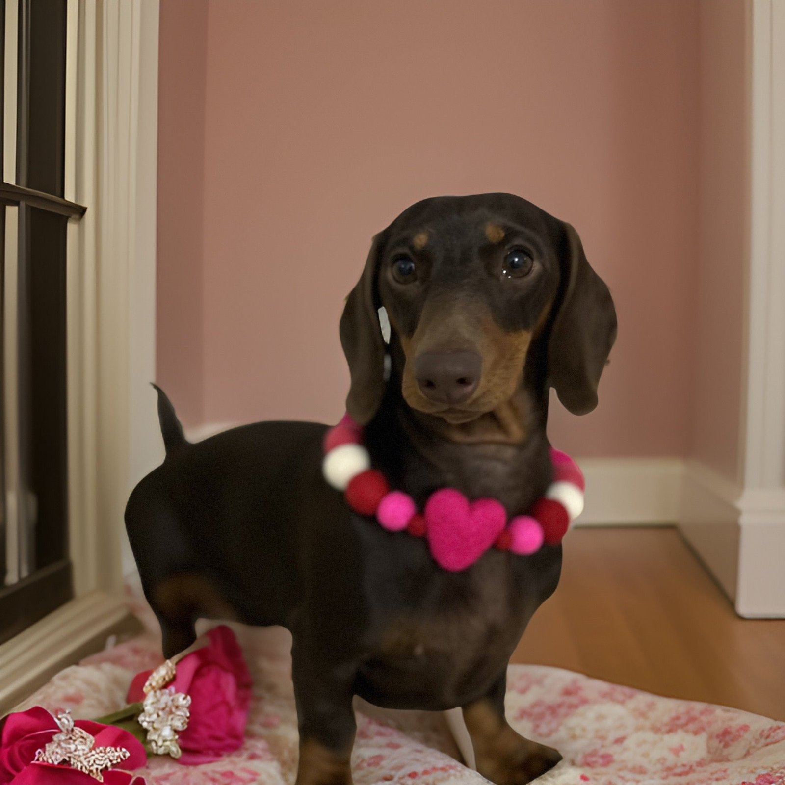 Valentine - Pom Pom Dog Collar - Image 3