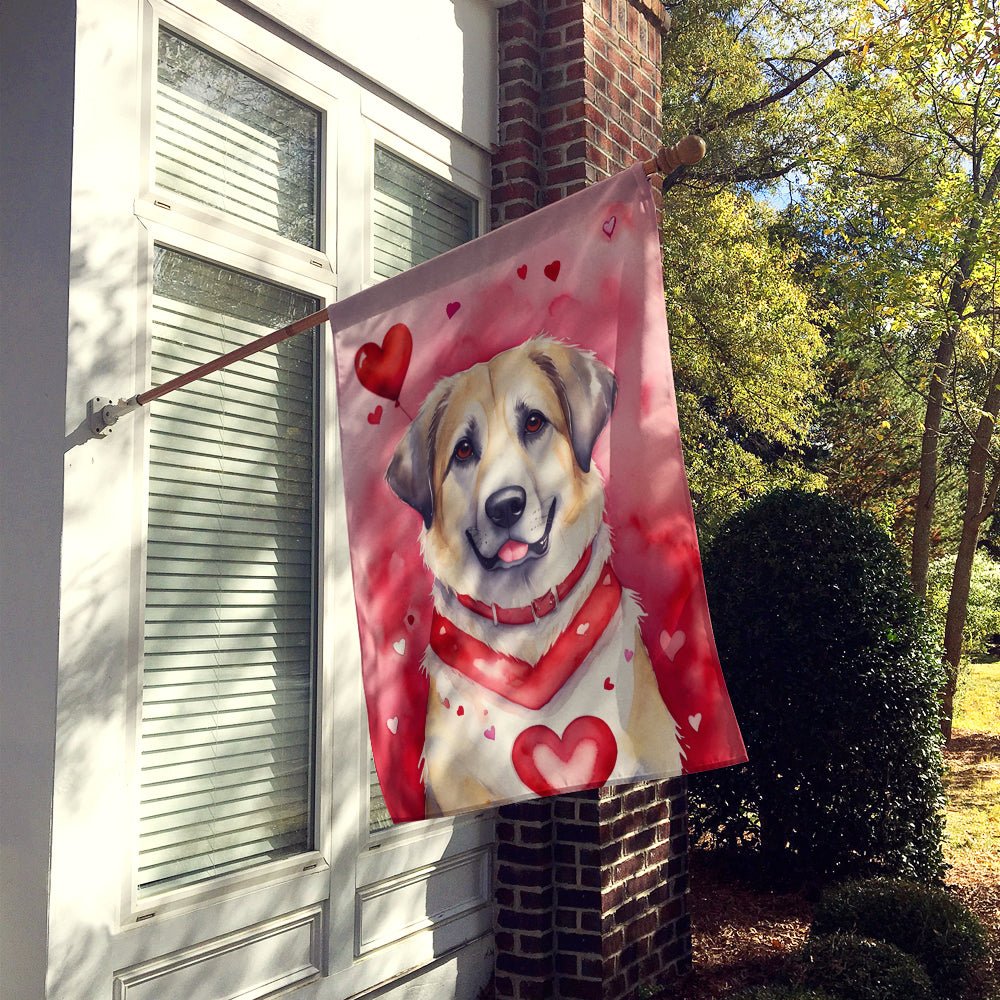 Anatolian Shepherd Dog My Valentine House Flag - Image 2