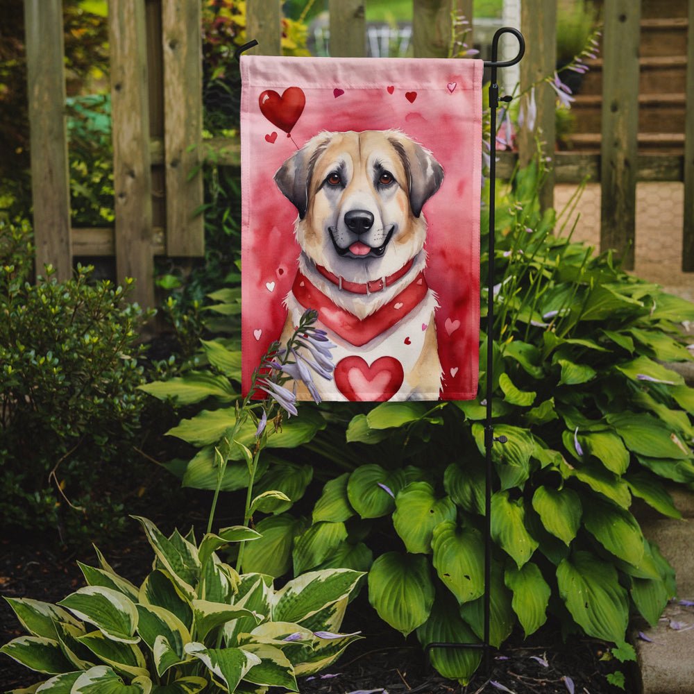Anatolian Shepherd Dog My Valentine Garden Flag - Image 2