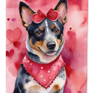Australian Cattle Dog My Valentine House Flag