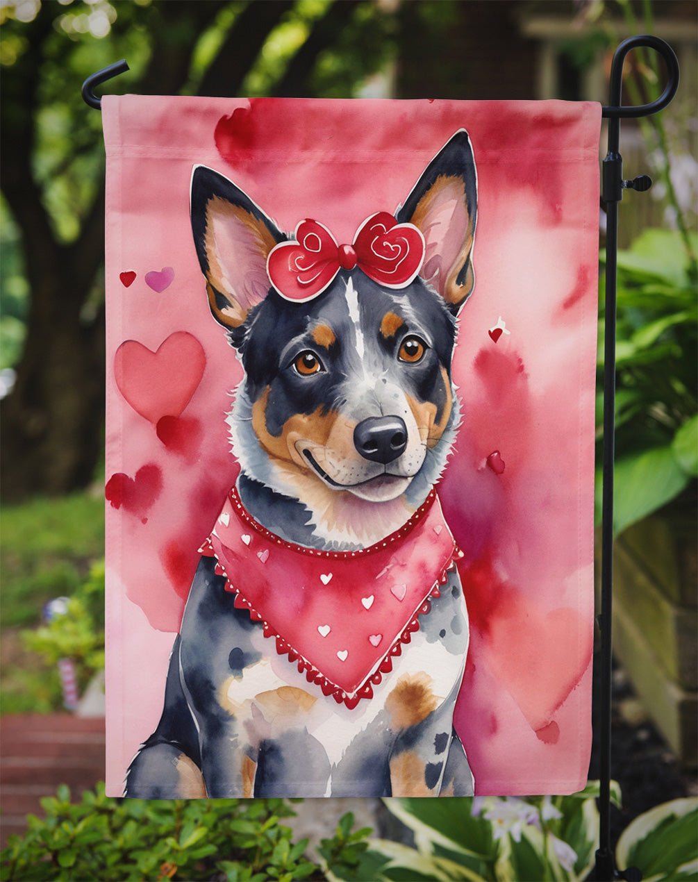 Australian Cattle Dog My Valentine Garden Flag - Image 3