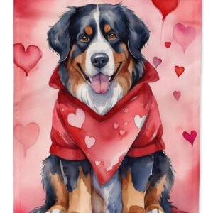 Bernese Mountain Dog My Valentine Garden Flag