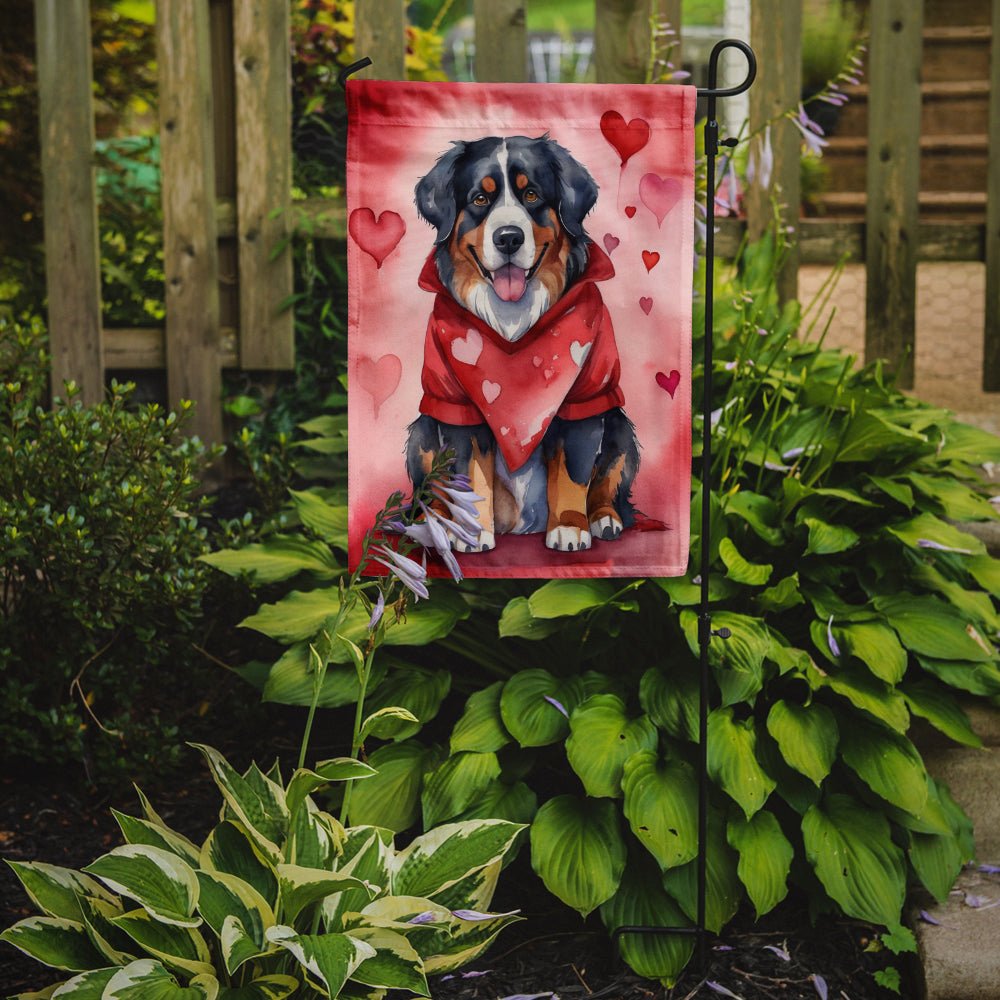 Bernese Mountain Dog My Valentine Garden Flag - Image 2