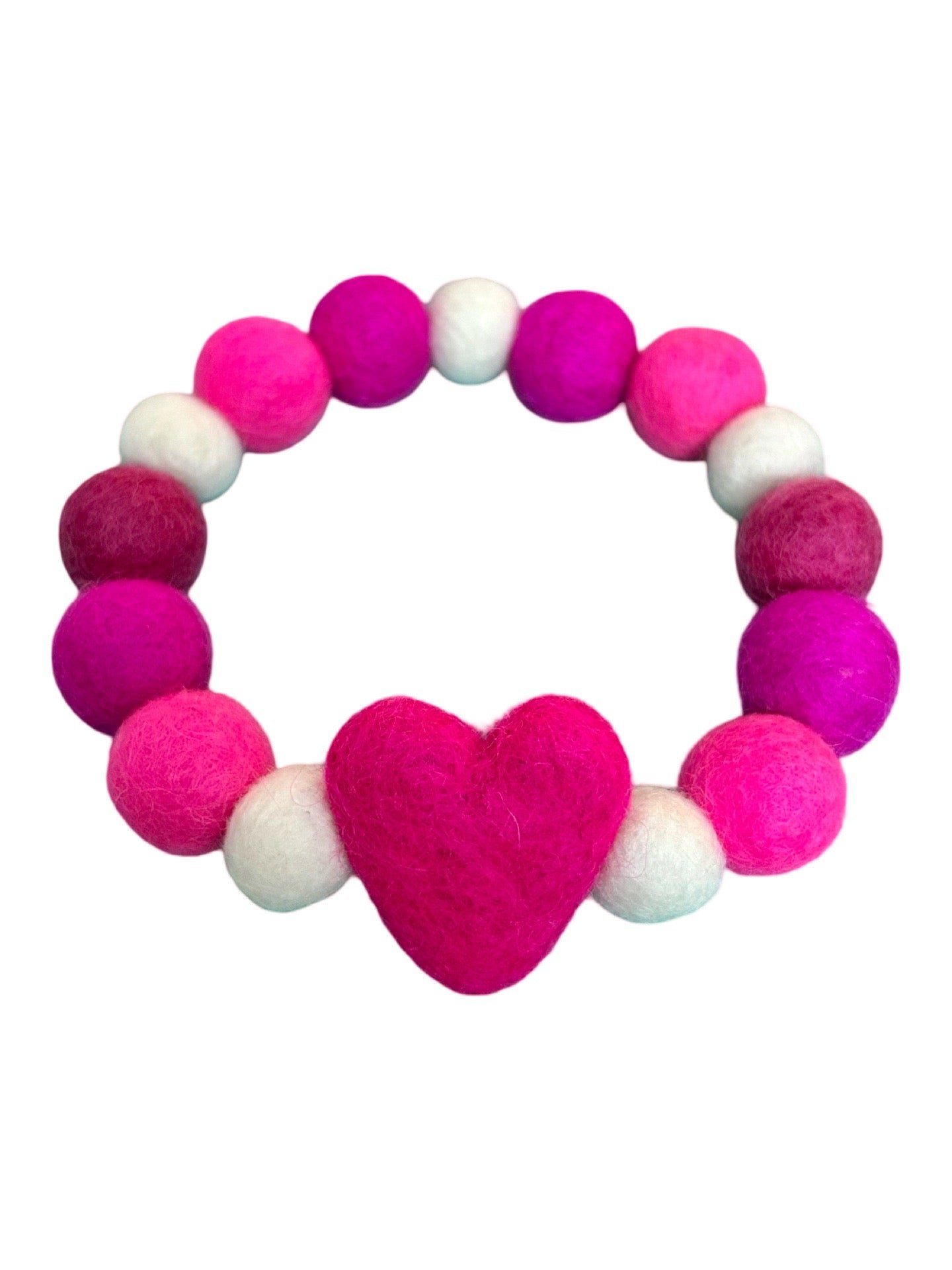 Pink Valentine Heart Pom Pom Dog Collar - Image 3