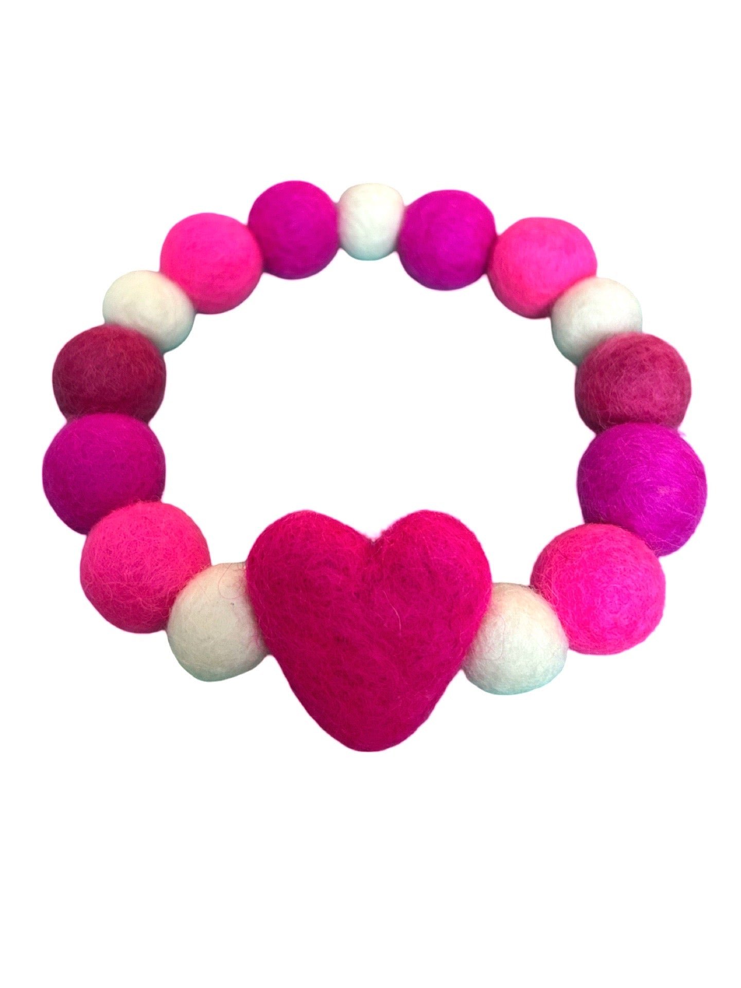 Pink Valentine Heart Pom Pom Dog Collar - Image 4