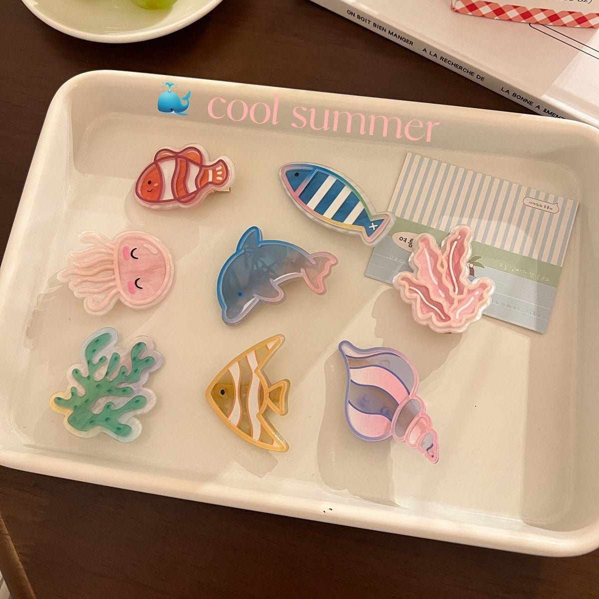 PAWSOME PETS NEW YORK Hand-painted OCEAN COLLECTION Hair Clip #14 | Eco-Friendly - Image 2