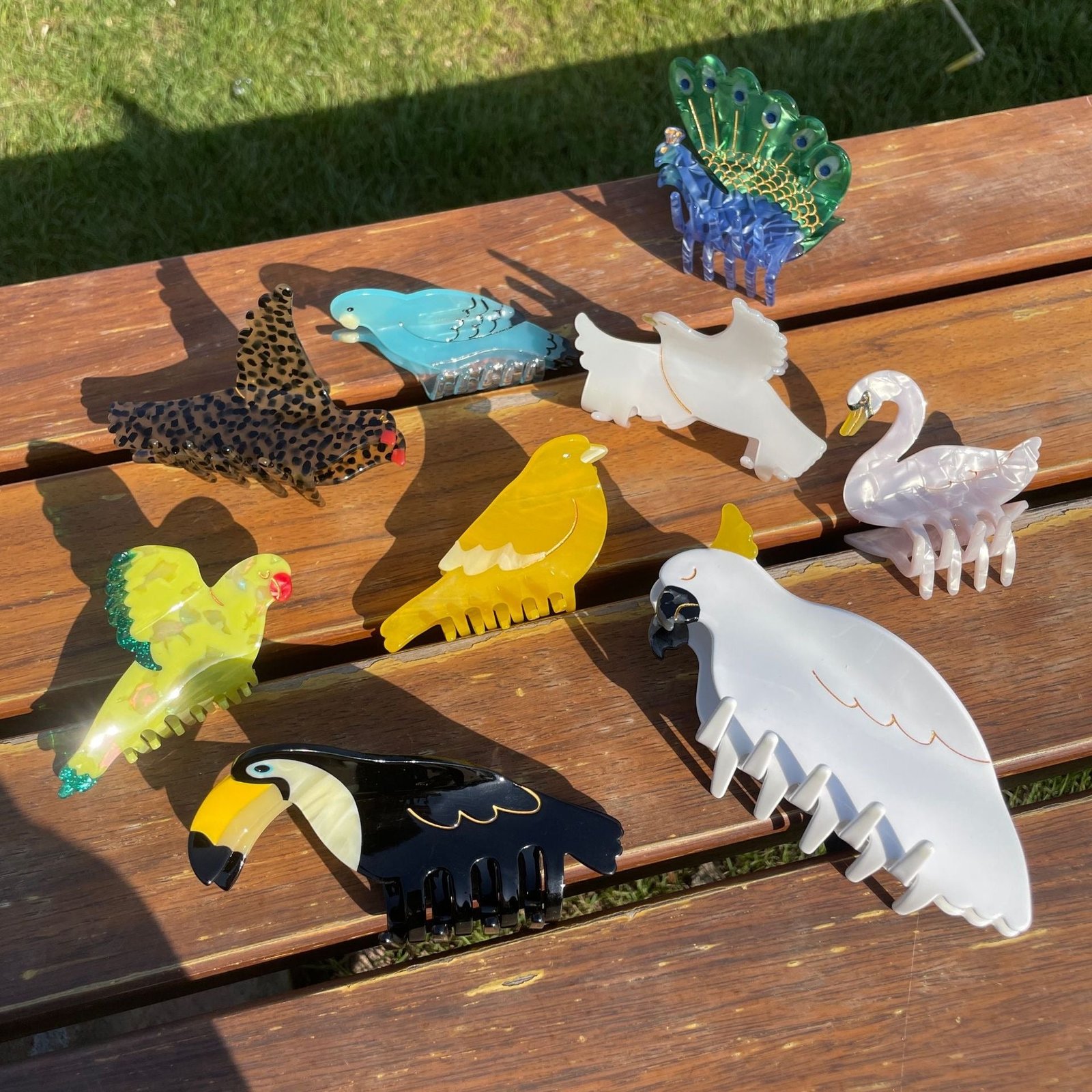 PAWSOME PETS NEW YORK Hand-painted BIRDS Claw Hair Clip #13 | Eco-Friendly - Image 2