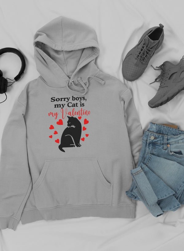 Sorry Boys My Cat Is My Valentine Hoodie - Image 13